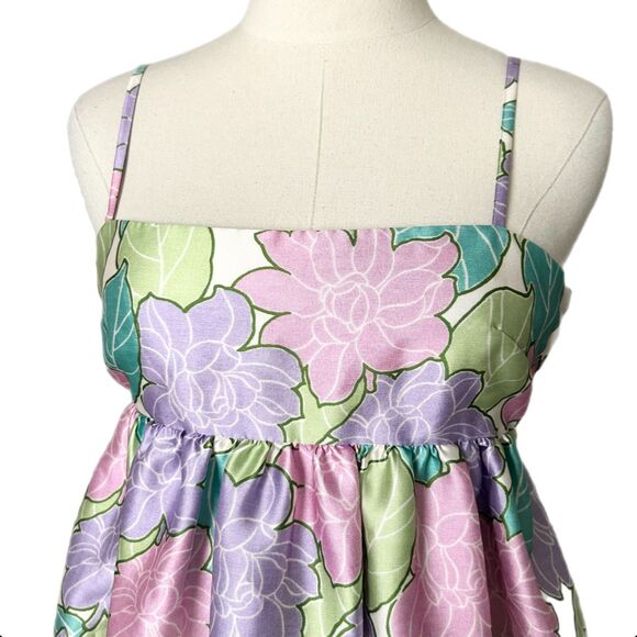 Alemais Luella Midi Dress in Floral Lilac Print Tie Back Fitted Bodice Size 2 - Picture 3 of 6